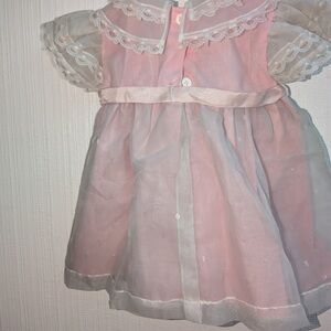 Othr Pink and White Lace Kids Formal Dress